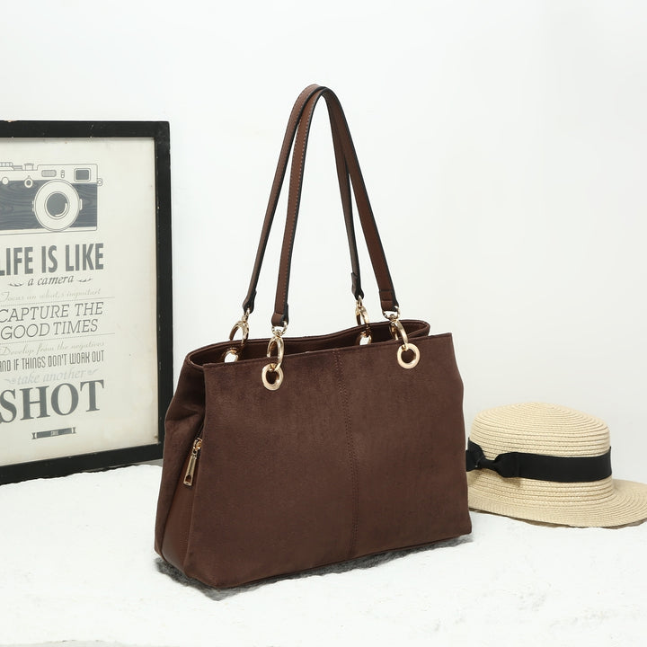 FAUX SUEDE TOTE HANDBAG ( 25451 )- 4 colours