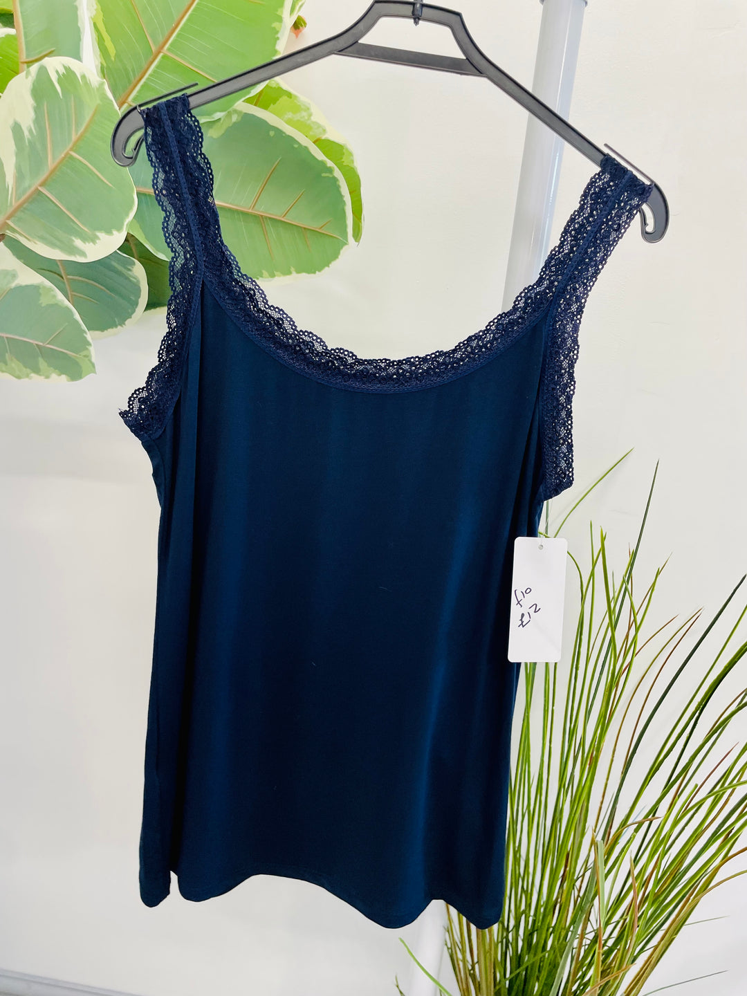 LADIES LACE EDGE SUMMER CAMI VEST TOP - 9 COLOURS