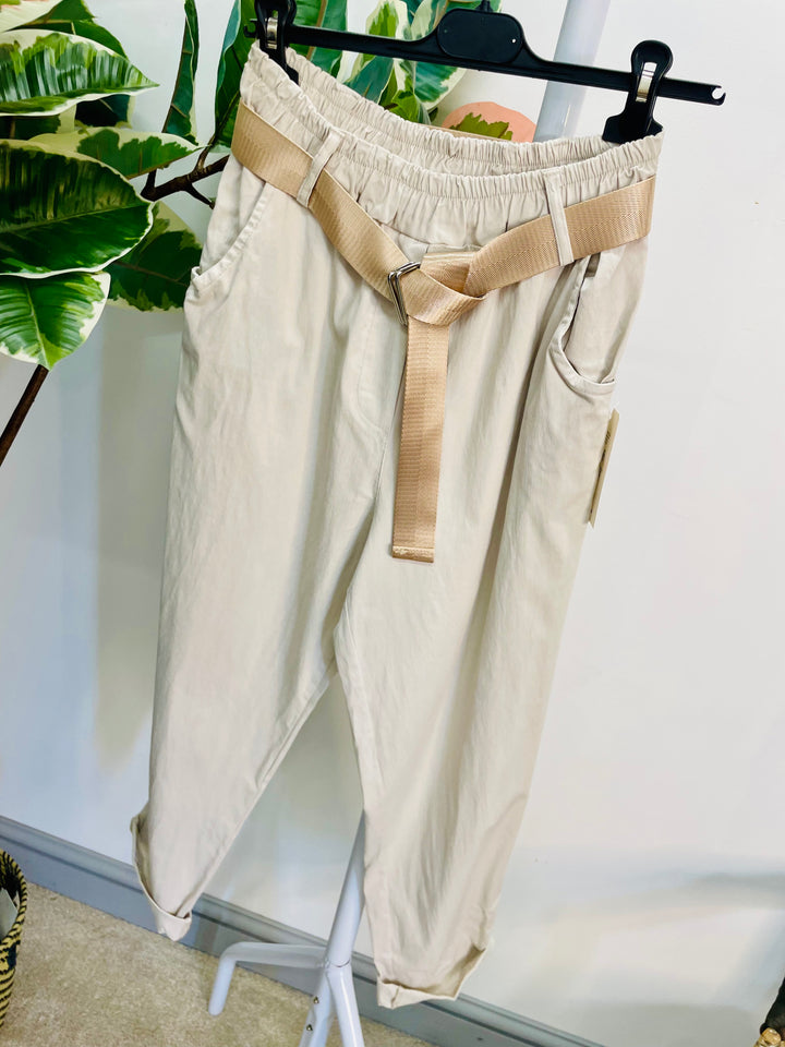 LADIES STRETCH CASUAL MAGIC TROUSERS - BROWN, KHAKI, BEIGE, TAUPE & BLACK