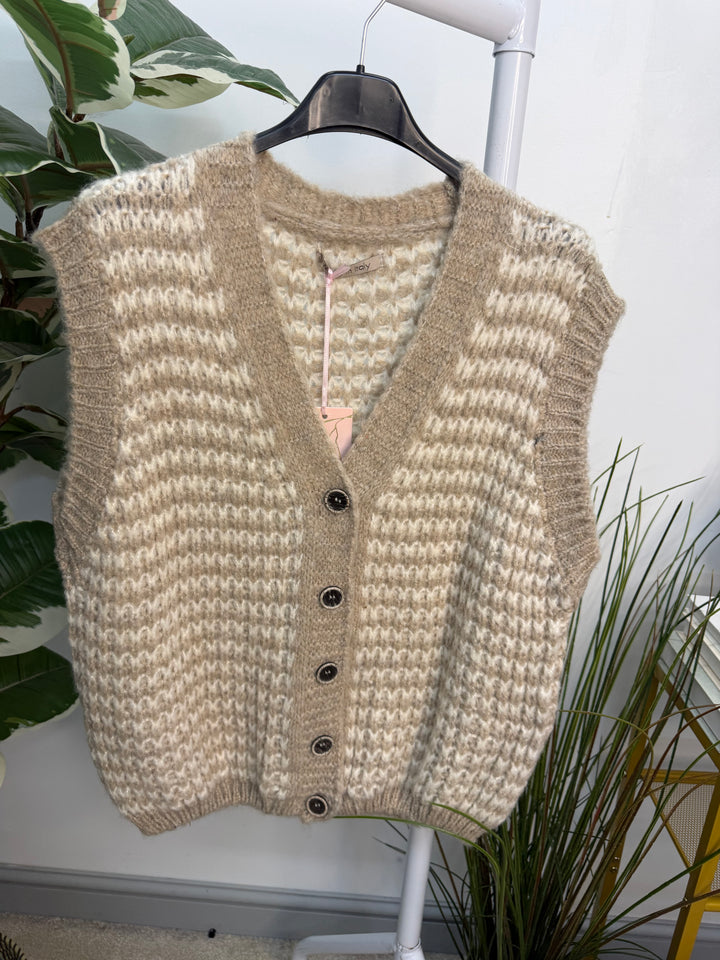 The LAURA herringbone knit waistcoat - 5 colours