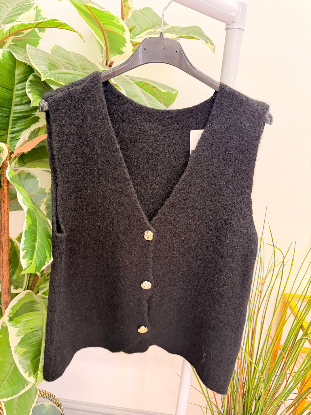 Ladies Fashion Knitted Batwing Jumper Top - Black, White & Mocha