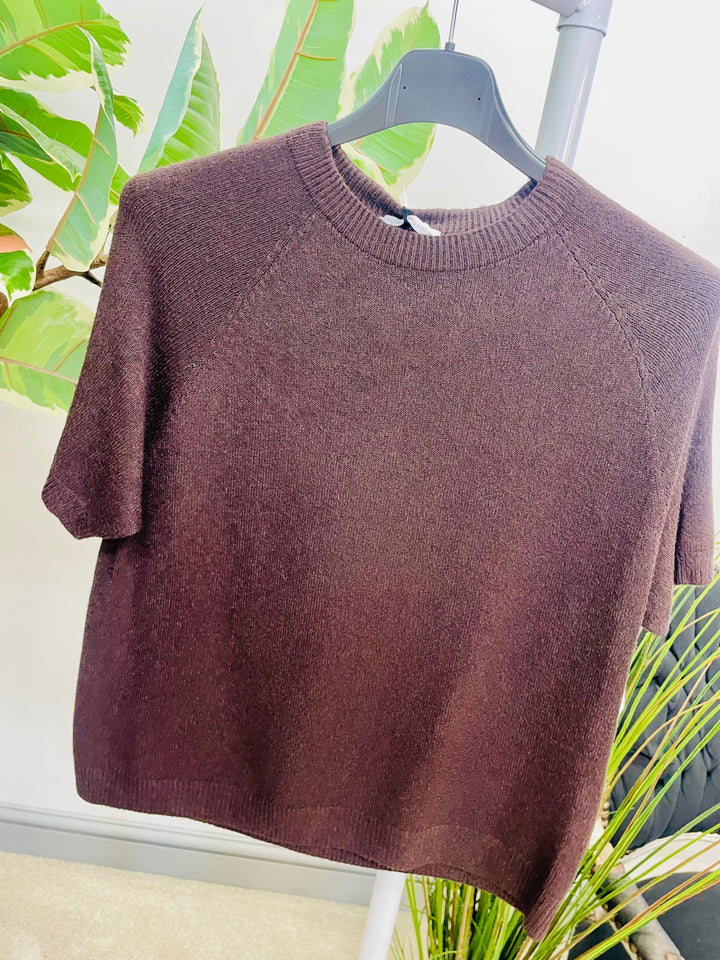 LADIES SOFT KNIT SHORT SLEEVE AUTUMN JUMPER 