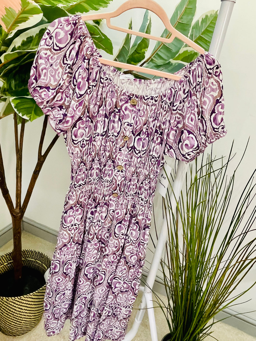 LADIES SUMMER MIDI DAY DRESS - LILAC, BEIGE, BLUE & KHAKI