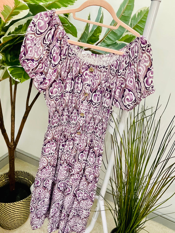 LADIES SUMMER MIDI DAY DRESS - LILAC, BEIGE, BLUE & KHAKI