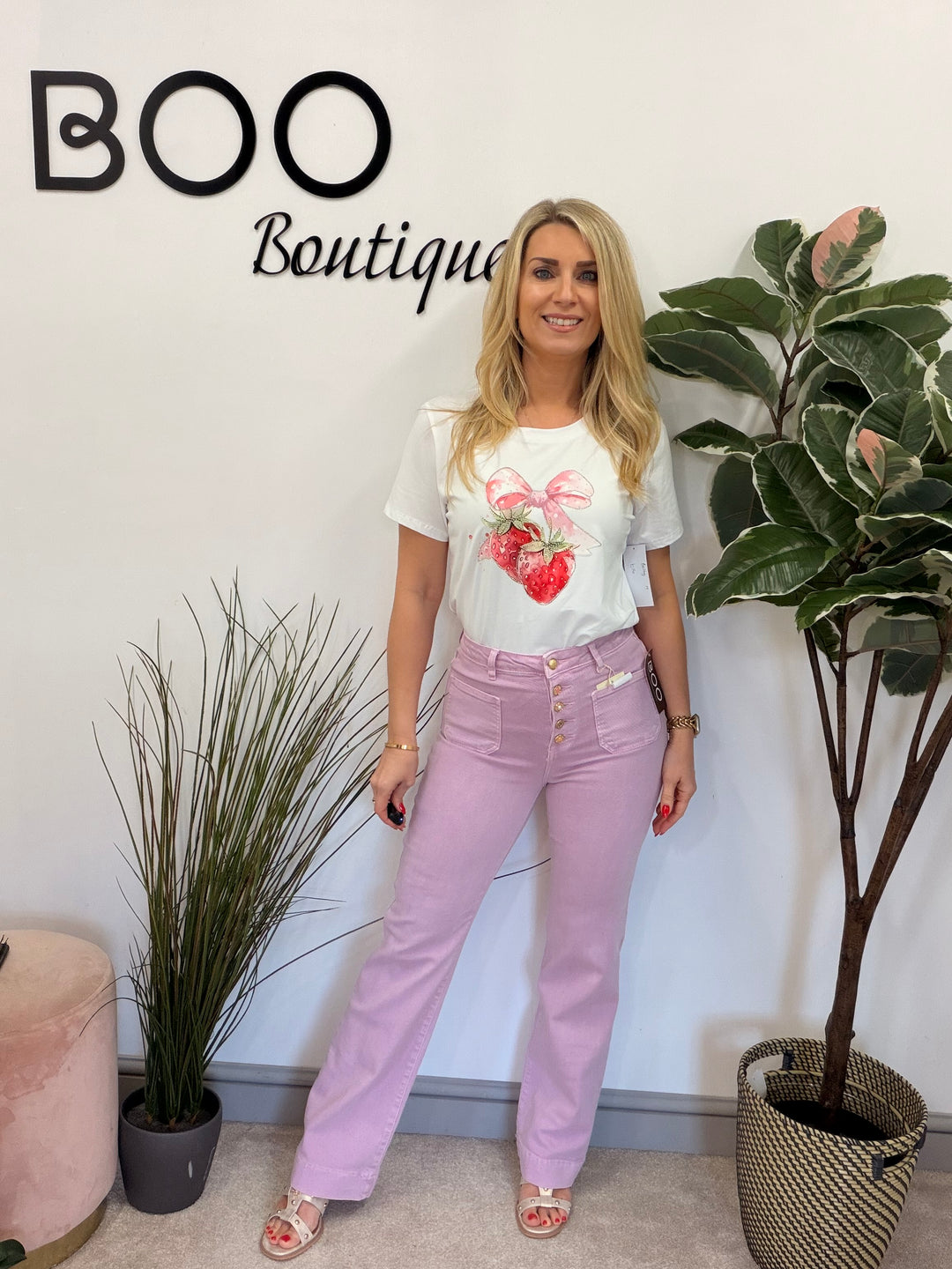 The FAITH lilac denim wide leg jeans - size 6 to 14