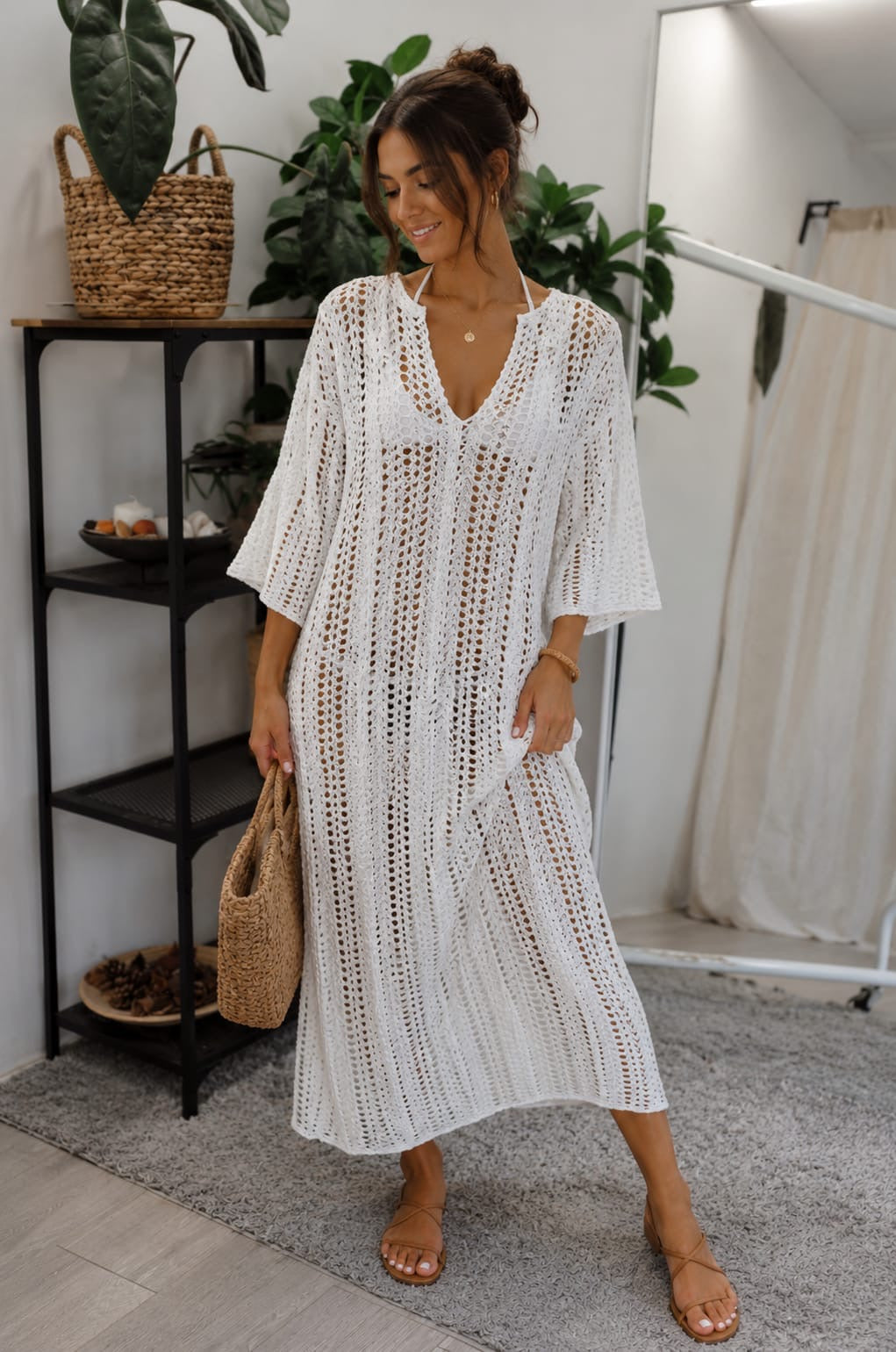The MOLLY white beach maxi cover up dress