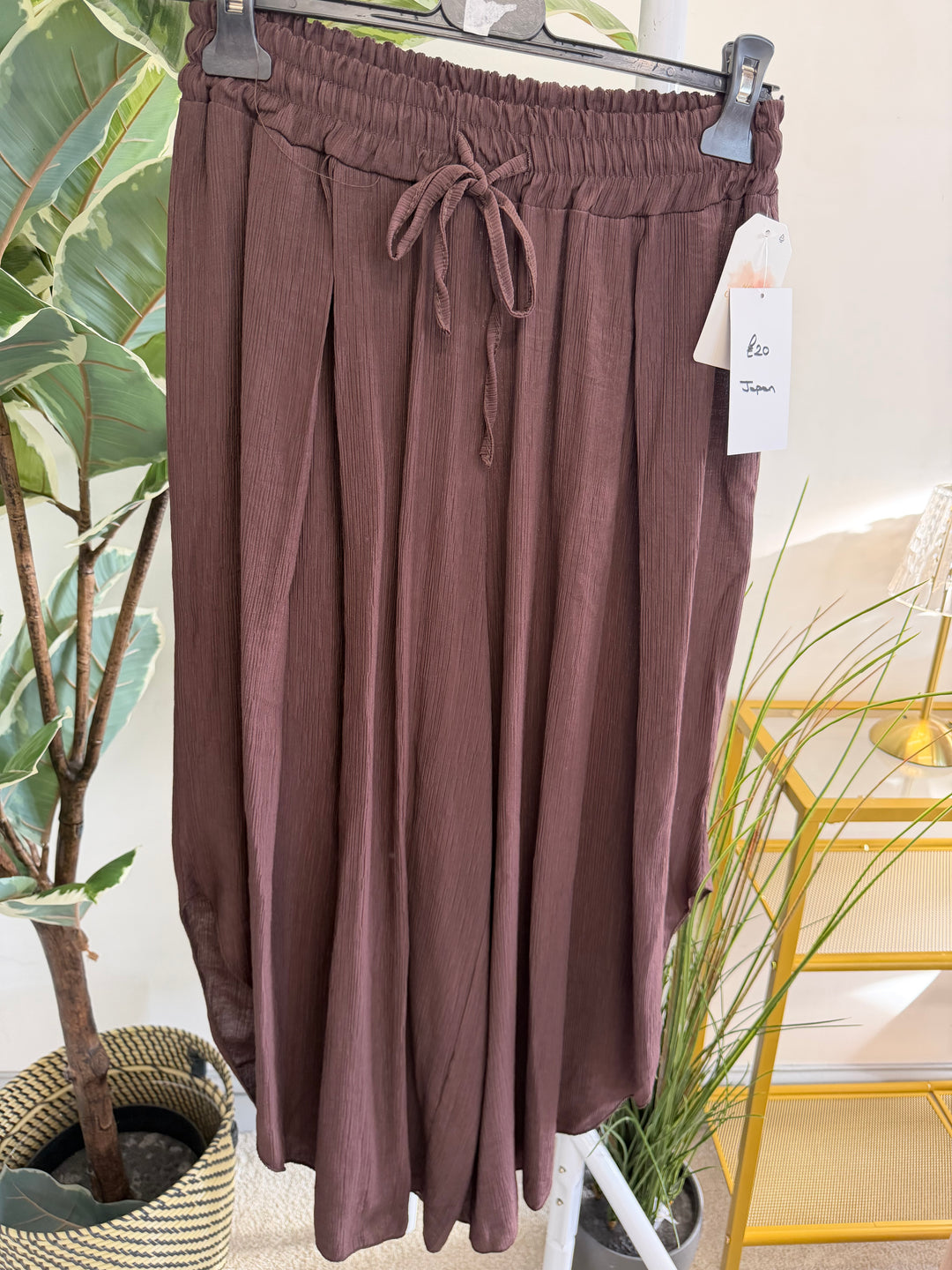 Ladies Loose Fit Harem Trousers - Black, Khaki, White, Brown, Navy & Mocha