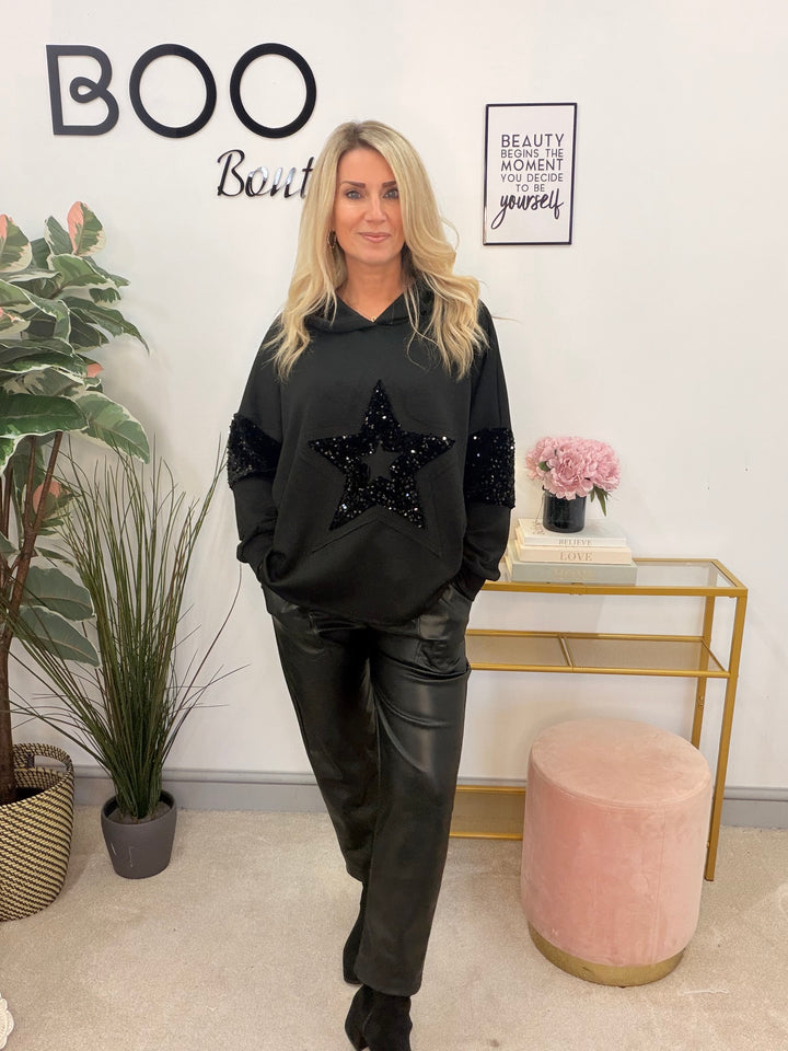 The JUDY scuba sequin hoodie top - 4 colours