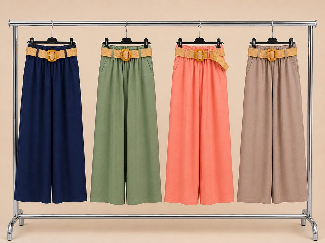 Ladies Fashion Wide Leg Trousers