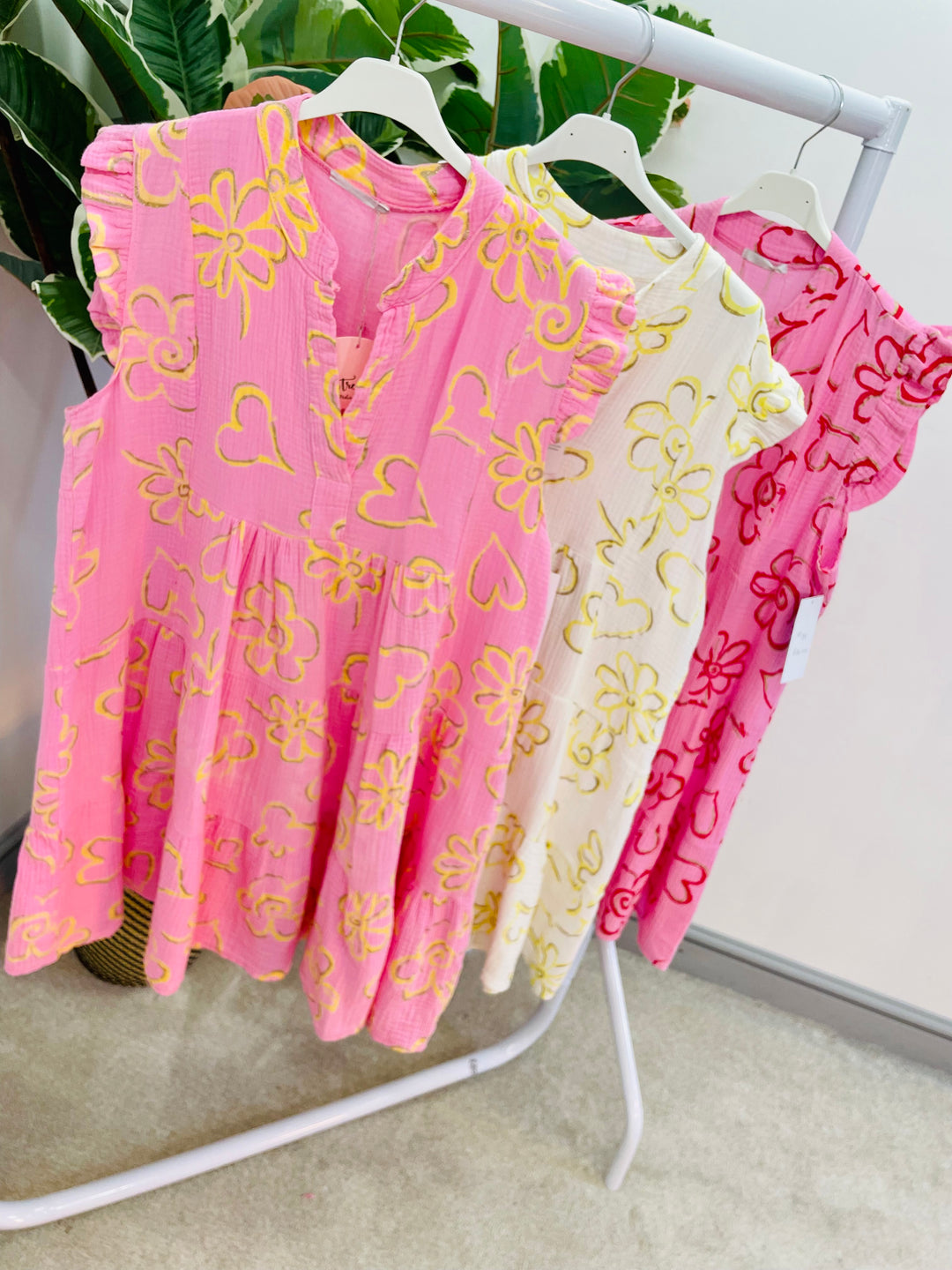 LADIES WOMENS PINK CHEESECLOTH SUMMER HOLIDAY MINI DRESS