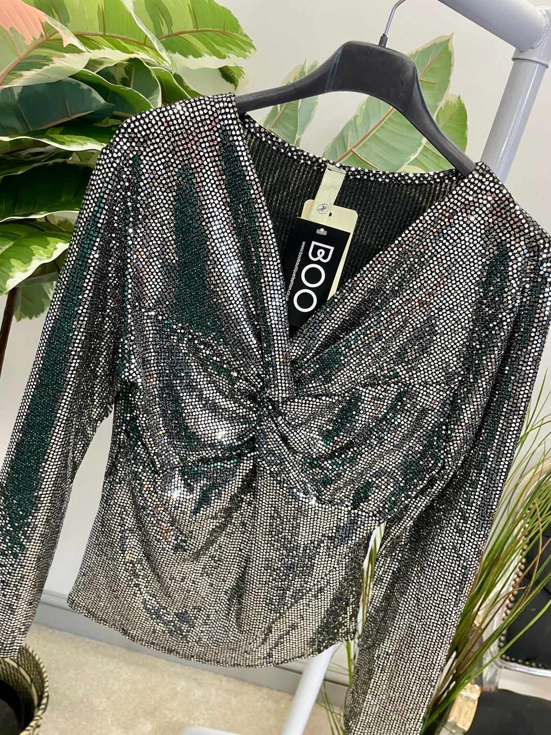 LADIES SEQUIN PARTY TOP - SILVER, GREEN, GOLD, BLACK, BERRY, CHAMPAGNE
