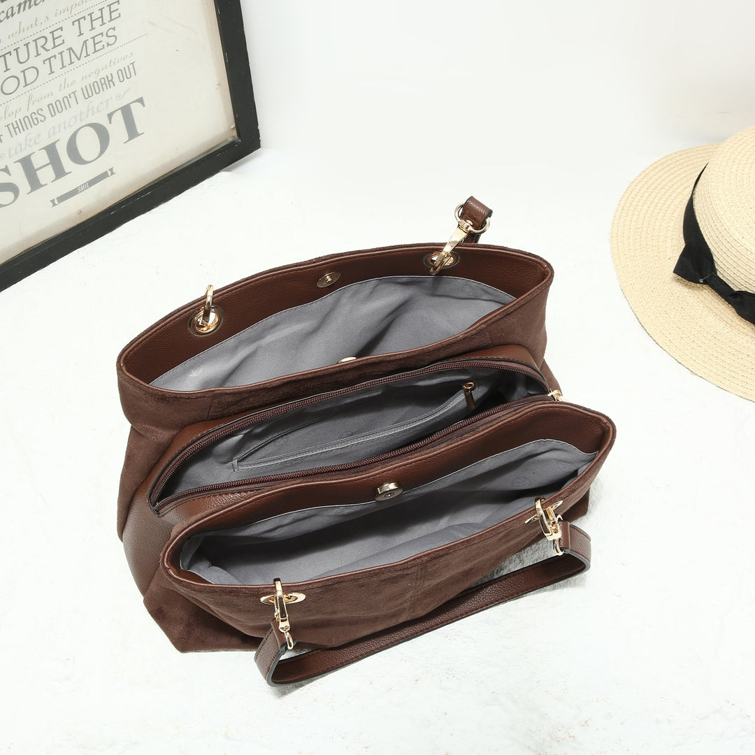 FAUX SUEDE TOTE HANDBAG ( 25451 )- 4 colours