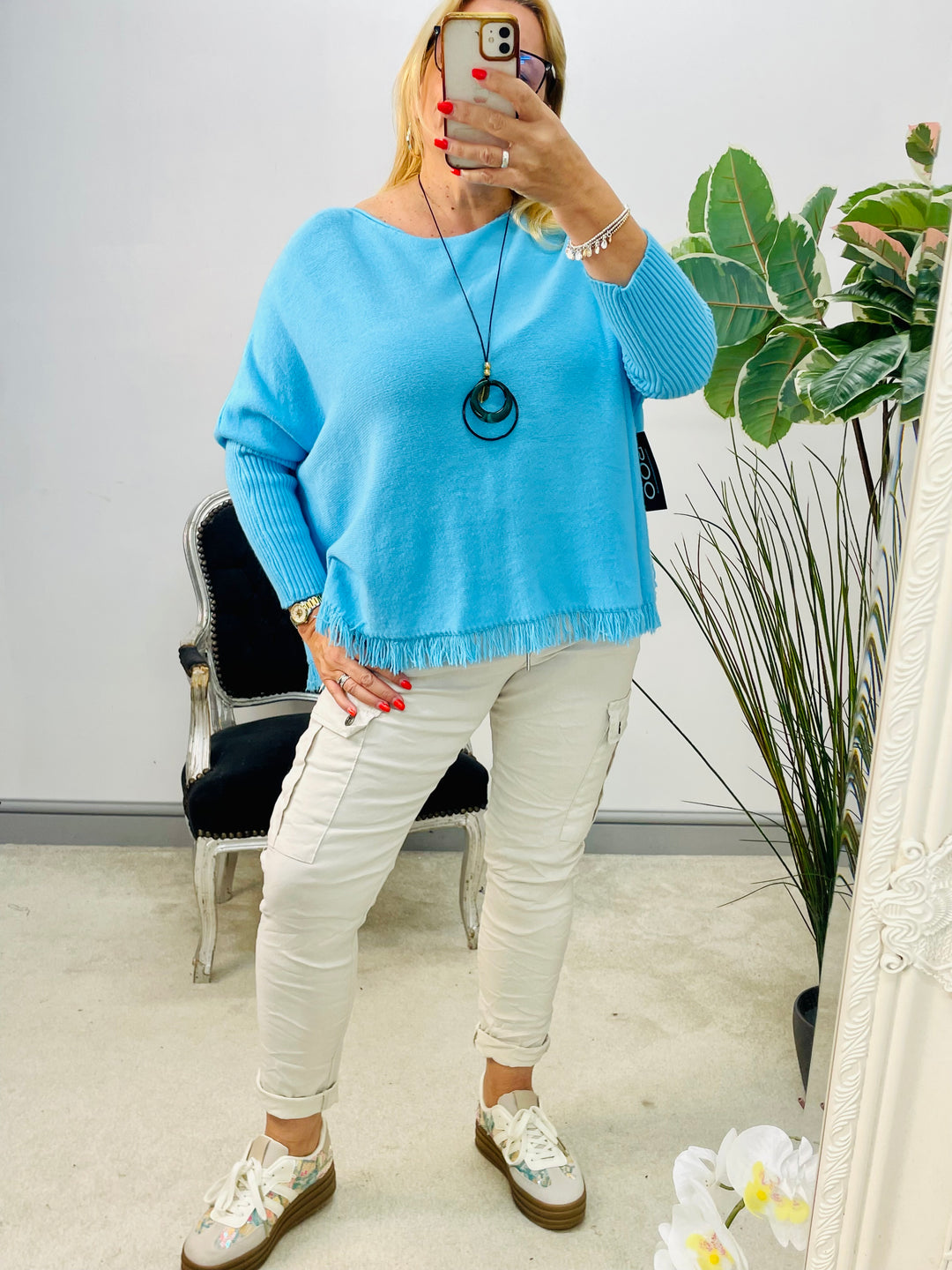 LADIES SOFT KNIT LOOSE FIT JUMPER - 11 COLOURS TURQUOISE