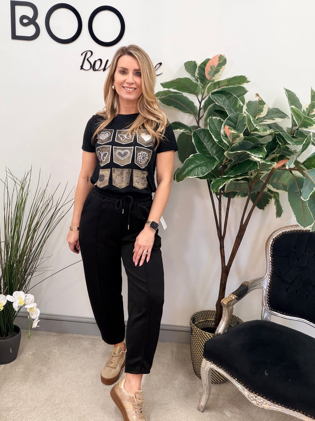 Ladies Fashion Carrot Leg Trousers - beige, pink, blue, black & lemon