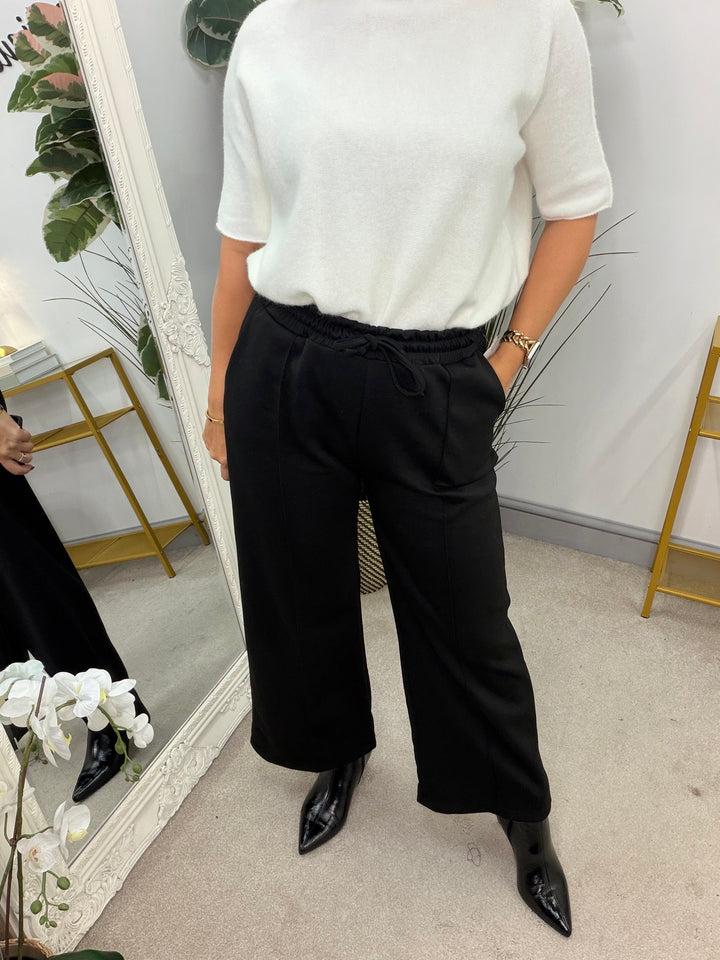 Ladies Fashion Petite Scuba Straight Leg Trousers - Black, Navy, Khaki & Mocha
