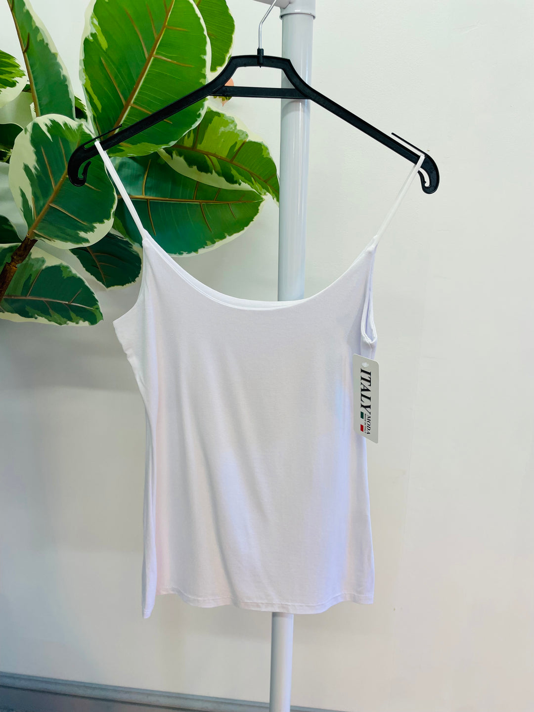 LADIES WOMENS WHITE STRAPPY DOUBLE LAYER CAMI UNDER LAYER TOP