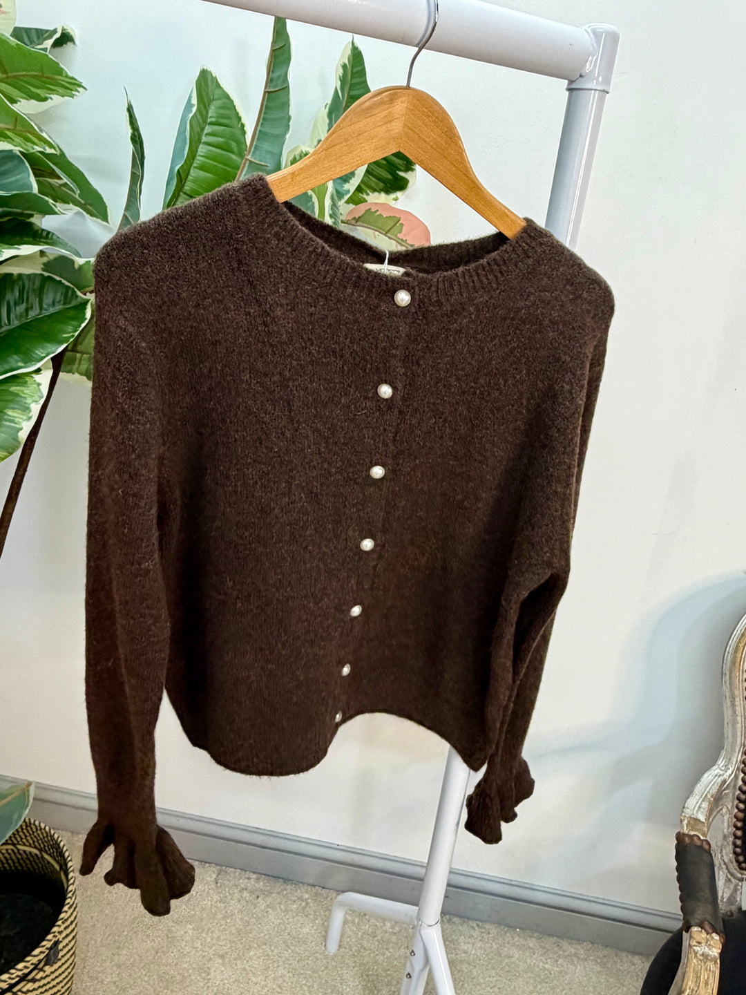 LADIES FASHION KNITTED CARDIGAN - BROWN, PEACH, PINK, BLUE & BEIGE