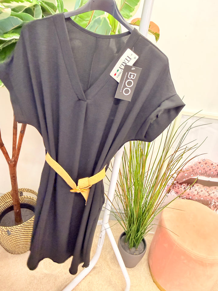 Ladies Fashion Casual Midi Dress navy