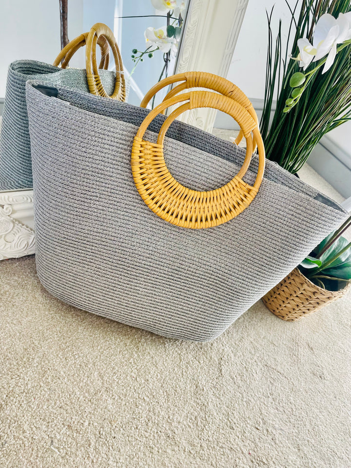 LADIES GOLD & SILVER BEACH STYLE TOTE BAG