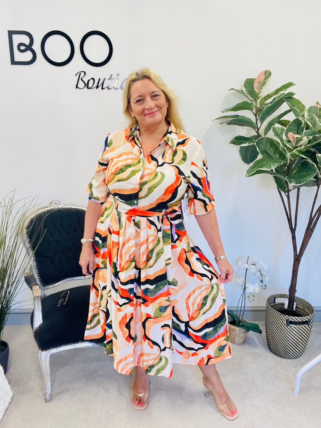 LADIES WOMENS SPRING SUMMER MIDI DRESS