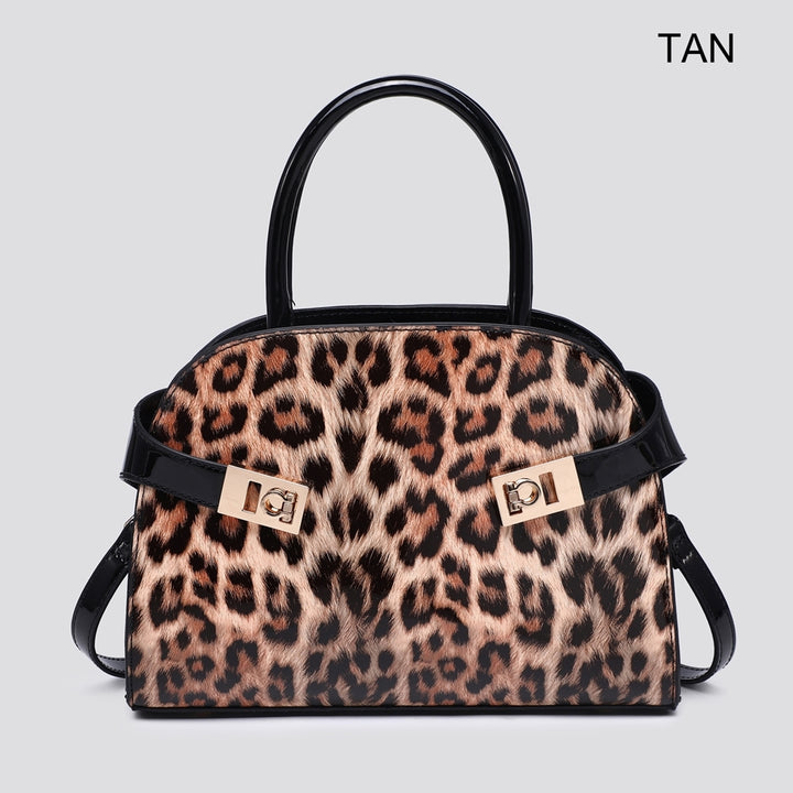 PATENT LEOPARD PRINT HANDBAG ( 25461 ) - 2 colours