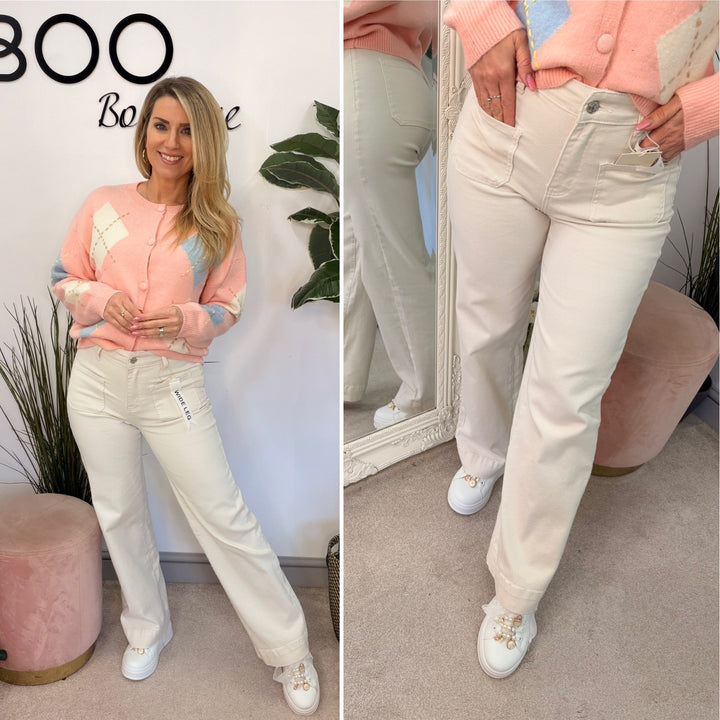The MIMI beige jeans - sizes 6 to 14
