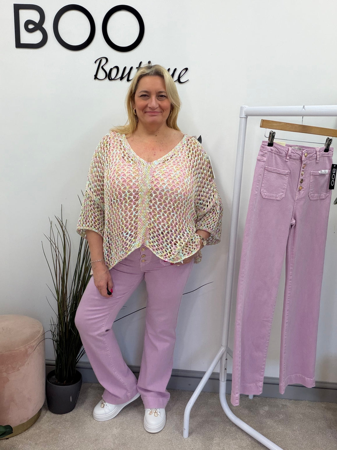 The FAITH lilac denim wide leg jeans - size 6 to 14