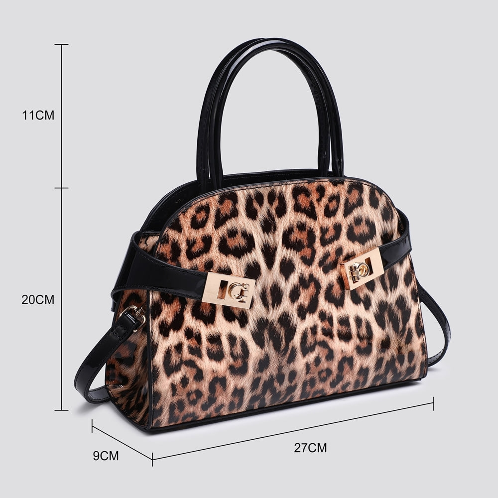 PATENT LEOPARD PRINT HANDBAG ( 25461 ) - 2 colours