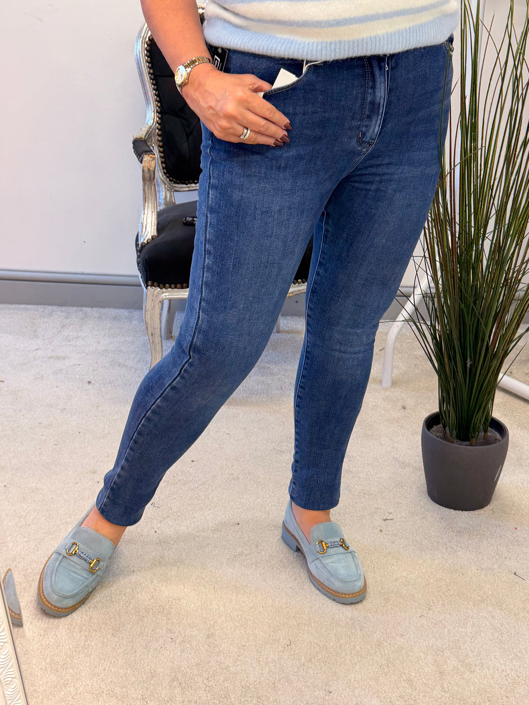 LADIES BLUE SKINNY DENIM JEANS
