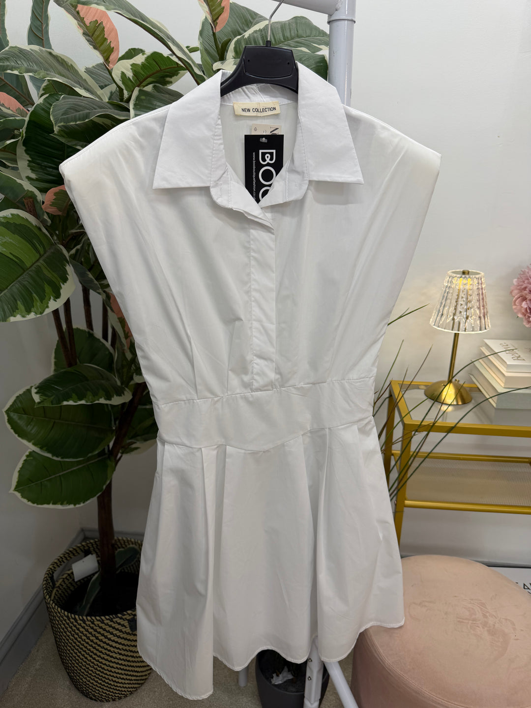 Ladies Cotton Skater Mini Dress - Black, Lemon, Red, White, Chocolate