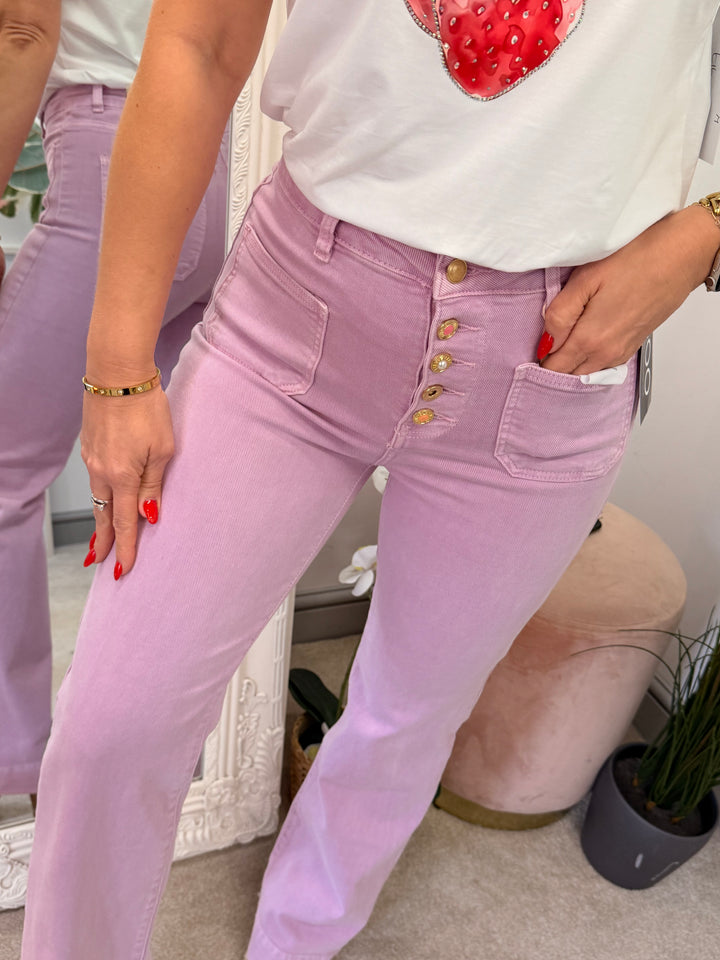 The FAITH lilac denim wide leg jeans - size 6 to 14