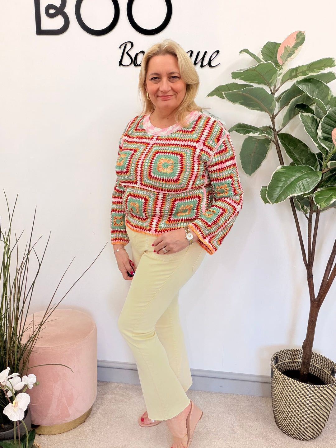 Ladies Fashion Lemon Yellow Ankle Grazer Jeans