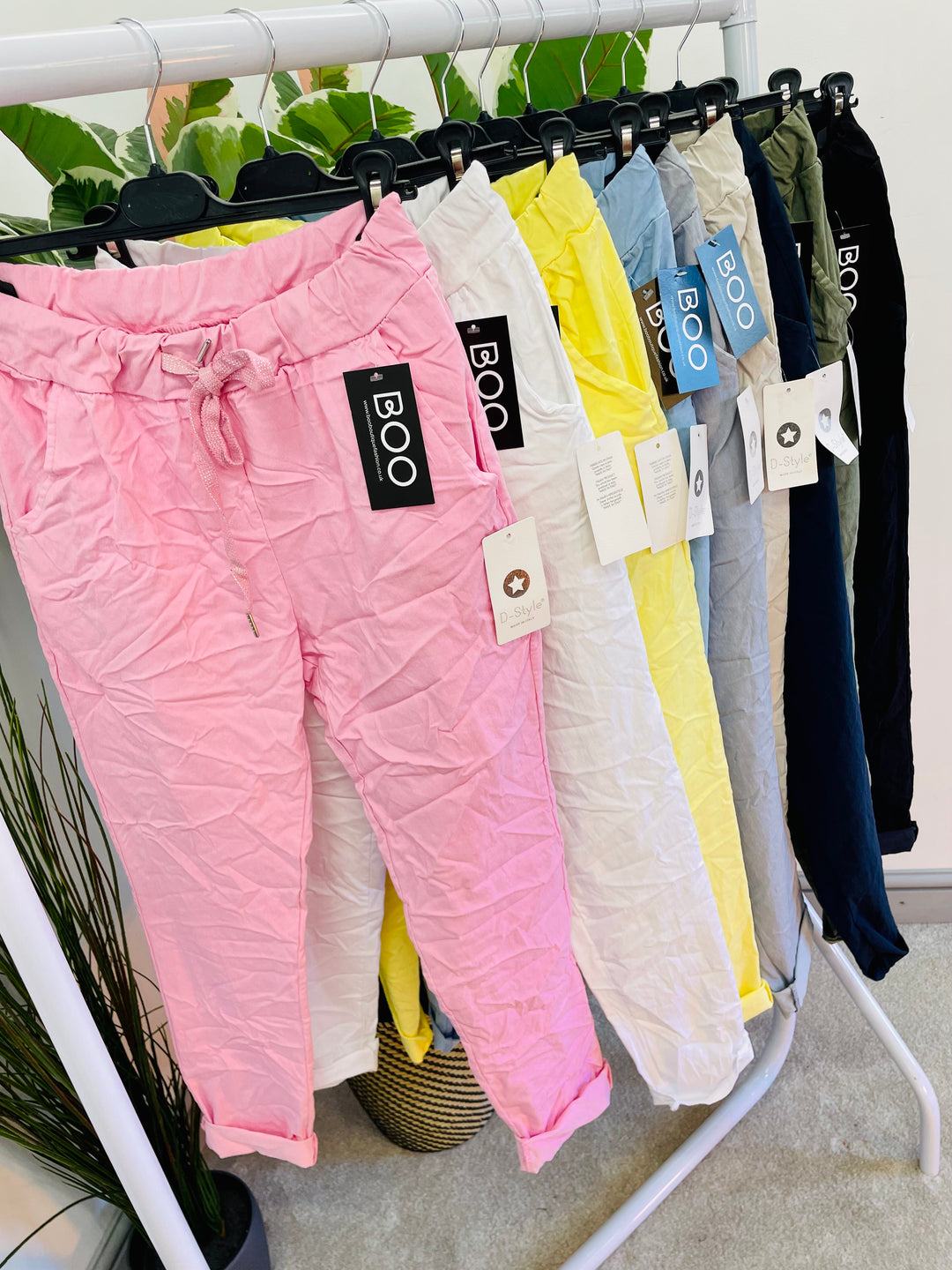 LADIES WOMENS CRINKLE STRETCH CASUAL MAGIC TROUSERS