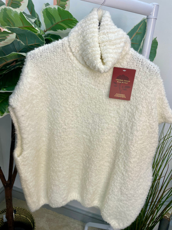 LADIES POPCORN KNIT ROLL NECK JUMPER - WHITE, BLACK, BROWN, BEIGE & BURGUNDY