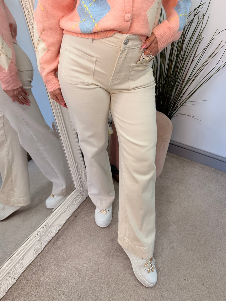 The MIMI beige jeans - sizes 6 to 14