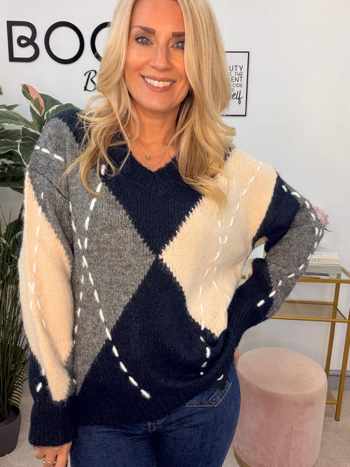 The SUZANNE diamond cricket jumper - 2 colours