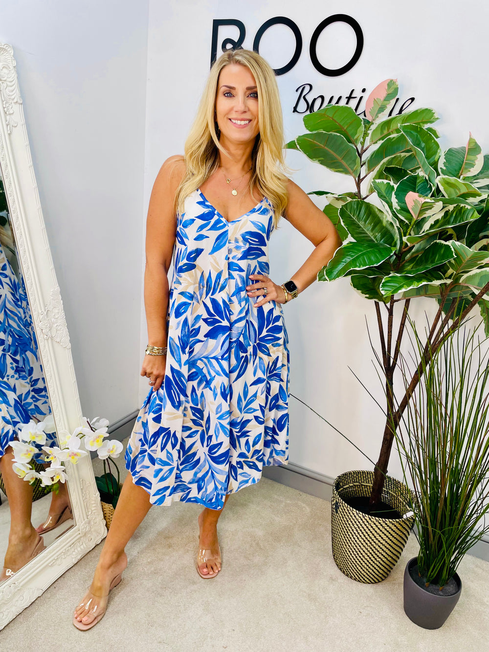 LADIES SUMMER MIDI HOLIDAY SUN DRESS - BEIGE, NAVY, BLUE, RED & KHAKI
