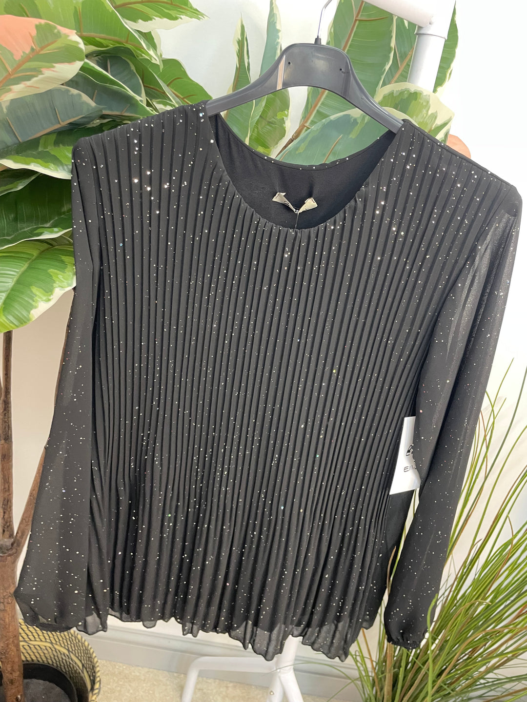 LADIES CHIFFON PLEATED TOP - BLACK, BROWN, WHITE, RED, WINE