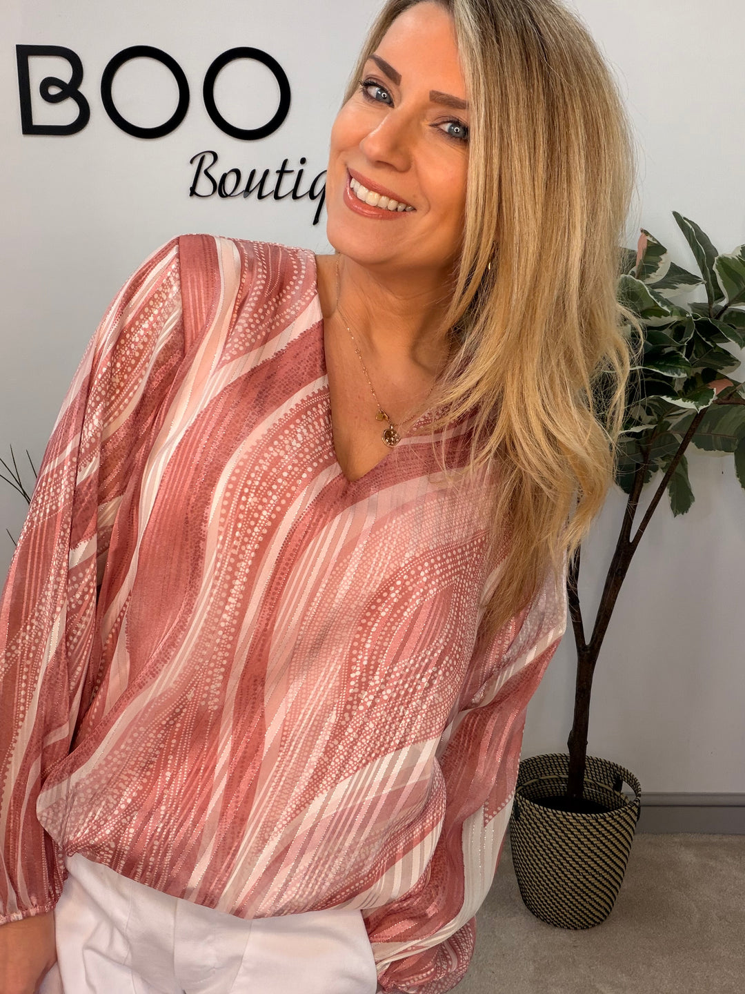 Ladies Fashion Chiffon Long Sleeve Top - black, yellow, pink & navy