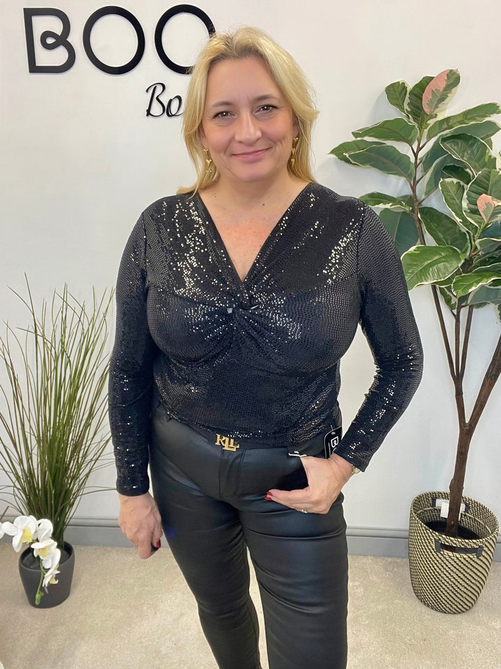 LADIES SEQUIN PARTY TOP - SILVER, GREEN, GOLD, BLACK, BERRY, CHAMPAGNE