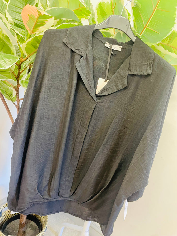 LADIES WOMENS SUMMER TOP BLOUSE - WHITE, BLACK, KHAKI, BLUE, PINK & NAVY
