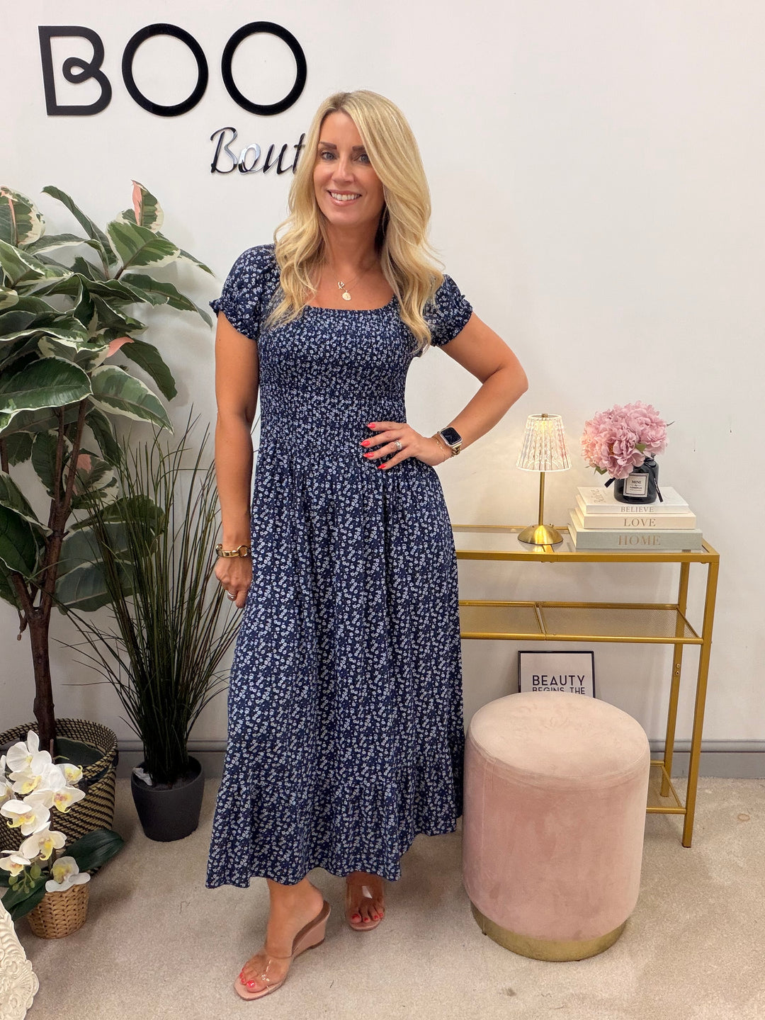 Ladies Fashion Summer Maxi Dress - Wine, Turquoise, Navy, Pink, Blue