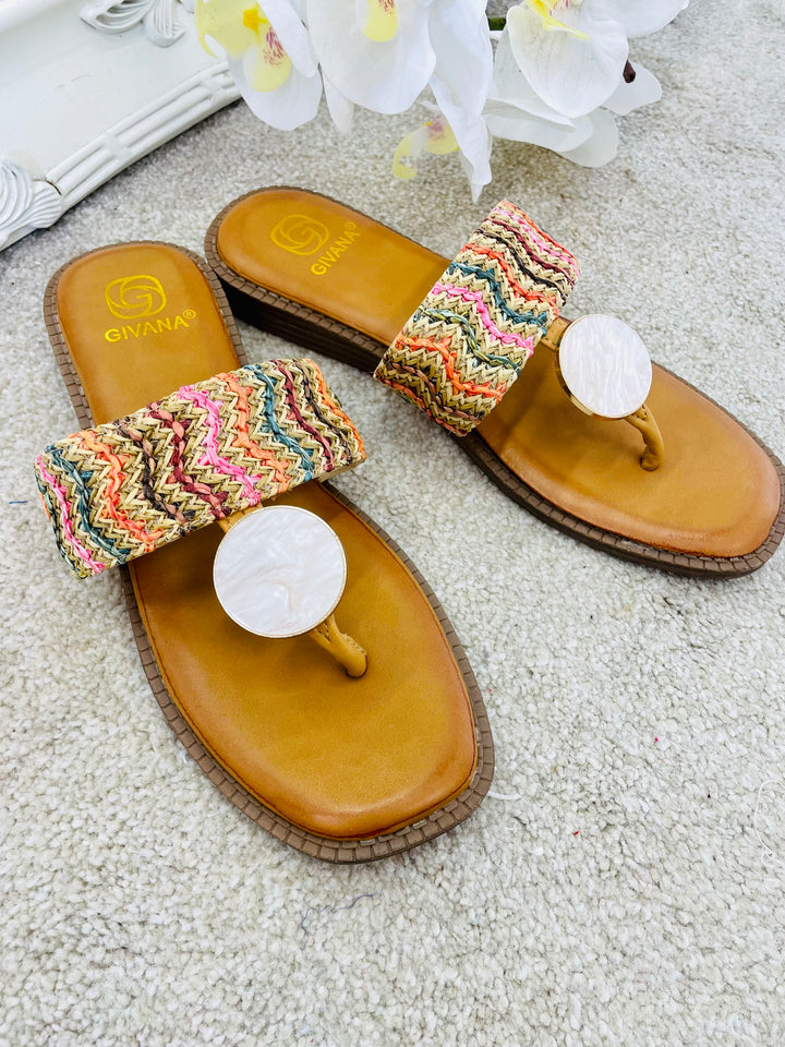 LADIES MULTI COLOUR SMALL WEDGE TOE POST SUMMER SANDALS 