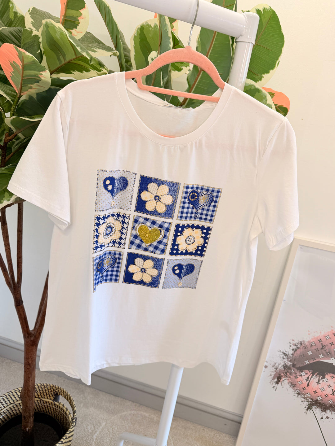 Ladies Fashion Summer T Tee Shirt - black & white