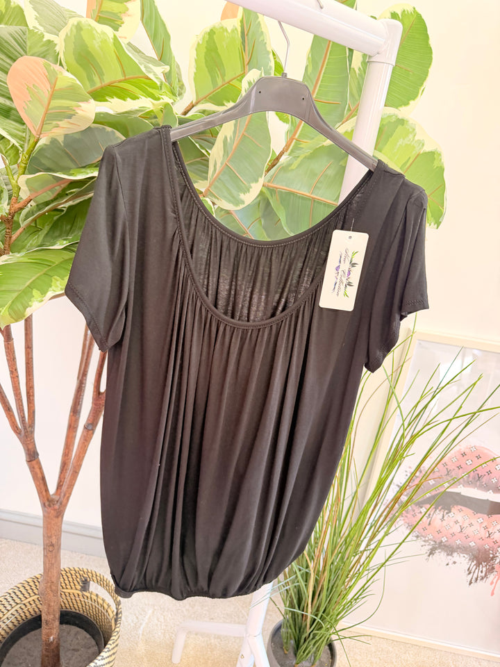 Ladies Easy to Wear Bubble Summer Top black
