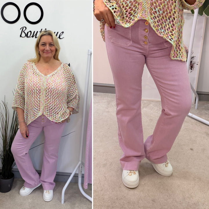 The FAITH lilac denim wide leg jeans - size 6 to 14