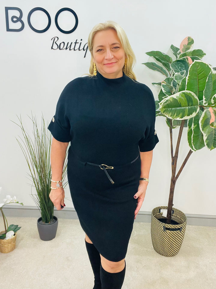 The LIZ black knitted dress