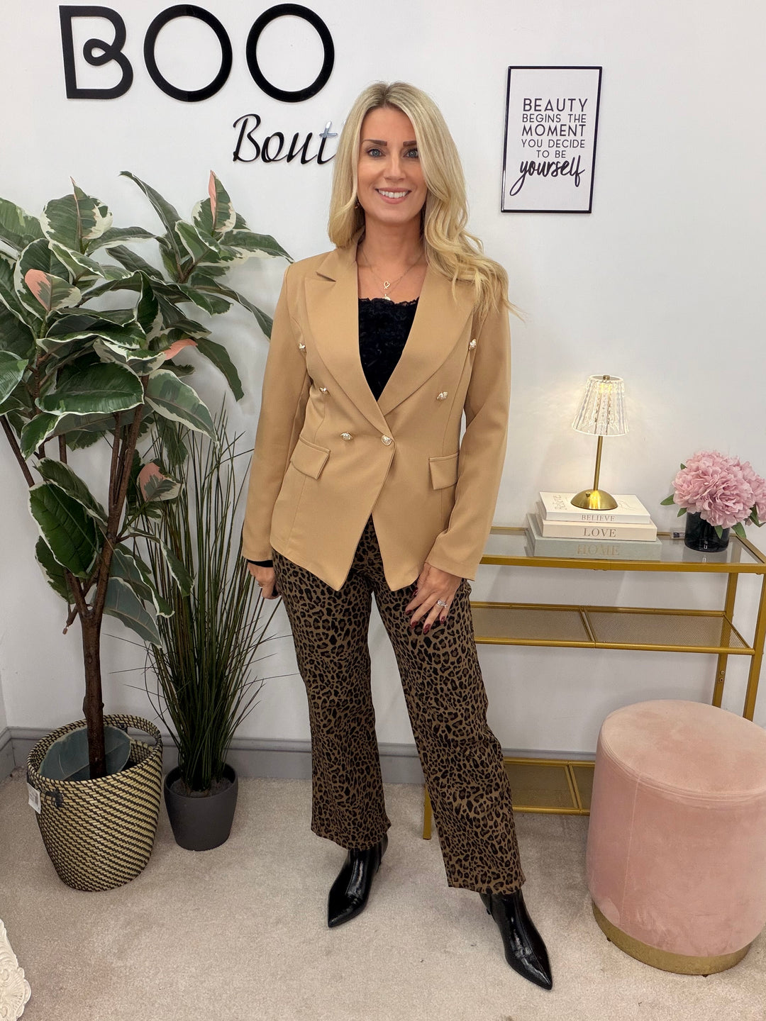 Ladies Fashion Blazer - White, Black, Navy, Brown & Camel