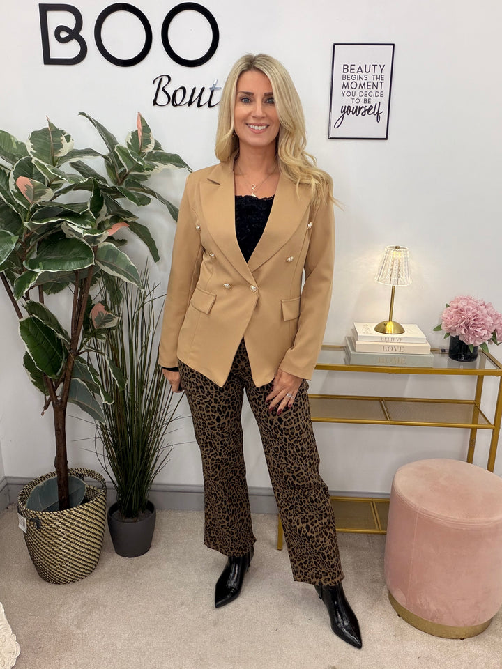 Ladies Fashion Blazer - White, Black, Navy, Brown & Camel