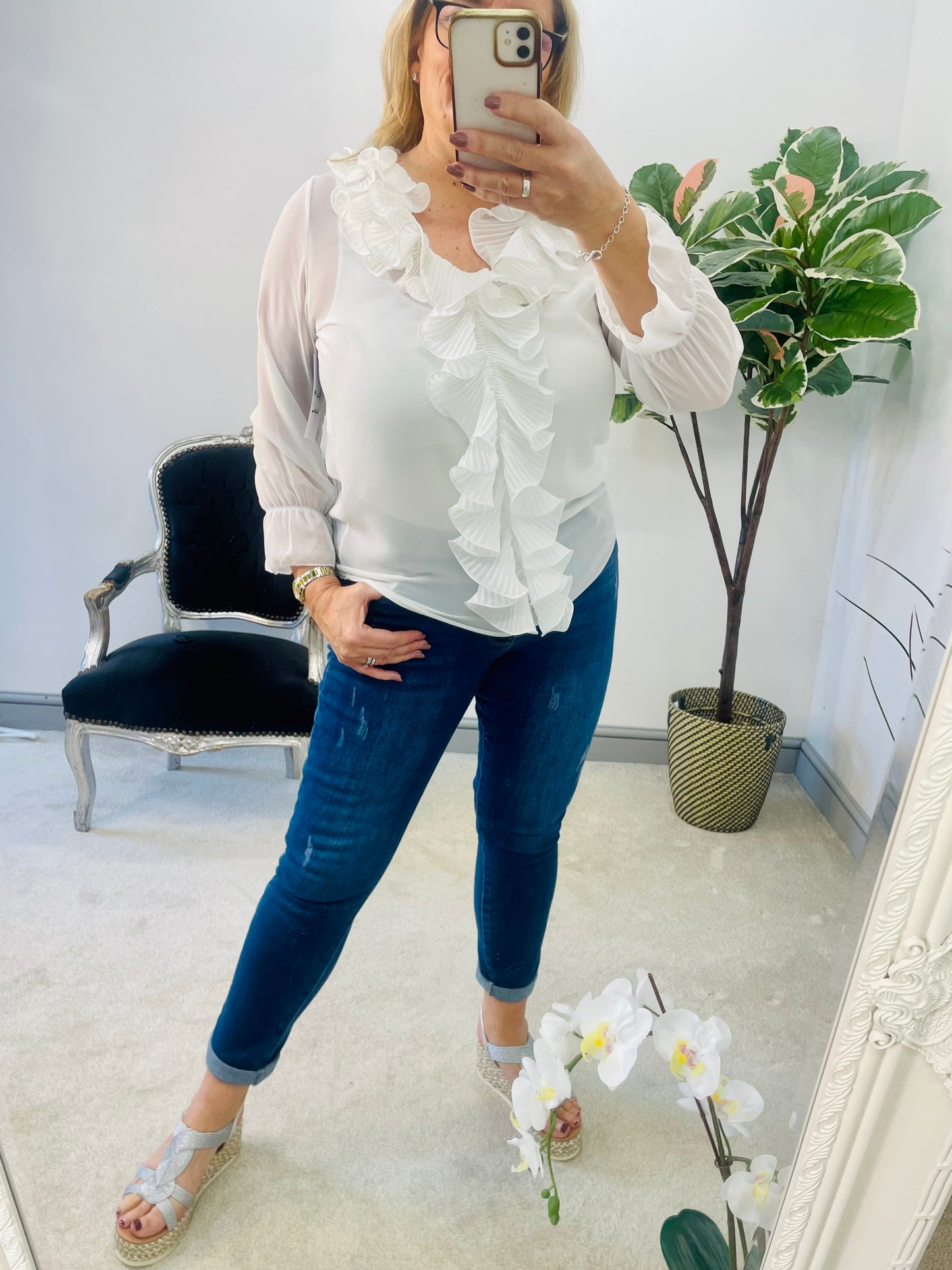 The KATIE frill front blouse - 4 colours